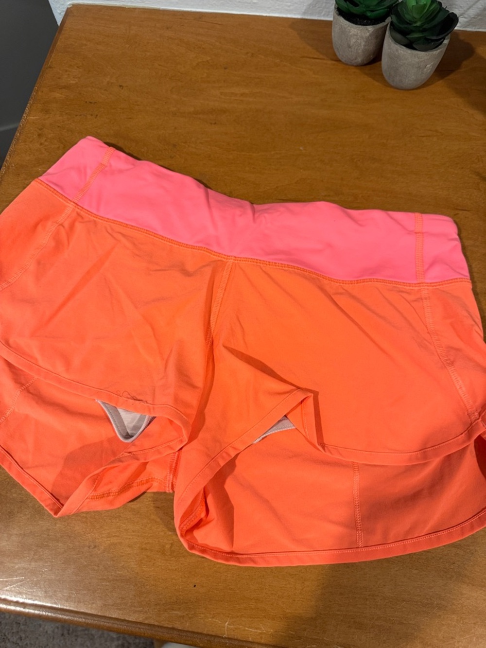 lululemon athletica Pink & Orange Colorblock Athletic Shorts